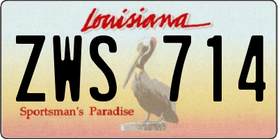LA license plate ZWS714