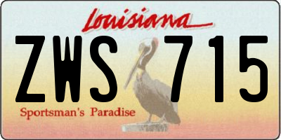 LA license plate ZWS715