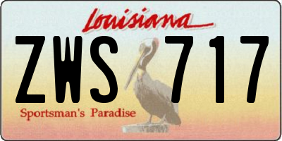 LA license plate ZWS717