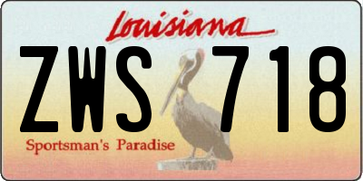 LA license plate ZWS718