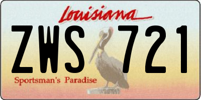 LA license plate ZWS721