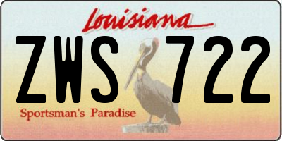 LA license plate ZWS722