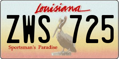 LA license plate ZWS725