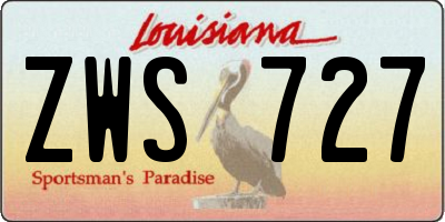 LA license plate ZWS727