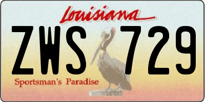 LA license plate ZWS729