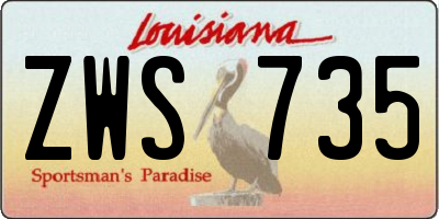 LA license plate ZWS735