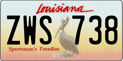 LA license plate ZWS738