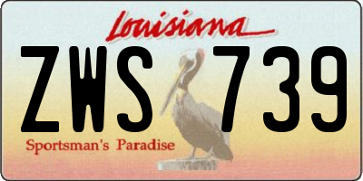 LA license plate ZWS739