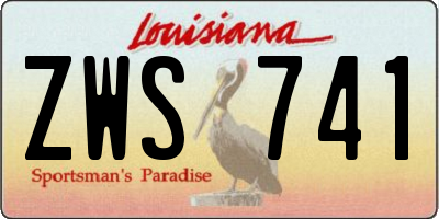 LA license plate ZWS741