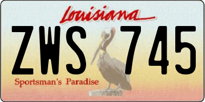 LA license plate ZWS745