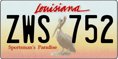 LA license plate ZWS752
