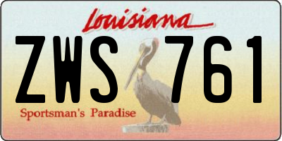 LA license plate ZWS761