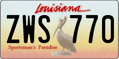 LA license plate ZWS770