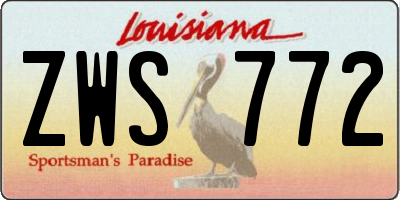 LA license plate ZWS772