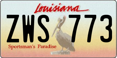 LA license plate ZWS773