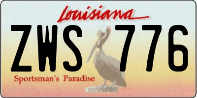 LA license plate ZWS776