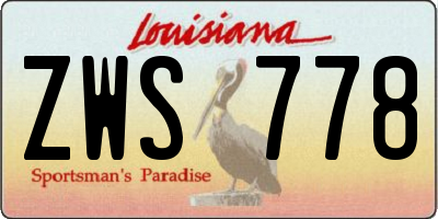 LA license plate ZWS778