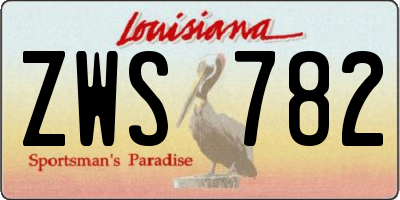 LA license plate ZWS782