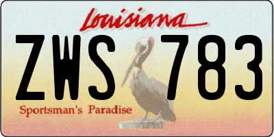 LA license plate ZWS783