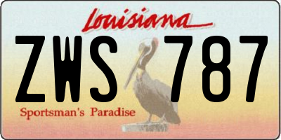 LA license plate ZWS787