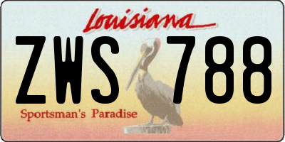 LA license plate ZWS788