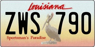 LA license plate ZWS790