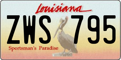 LA license plate ZWS795