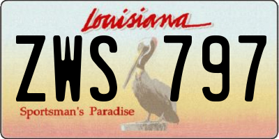 LA license plate ZWS797