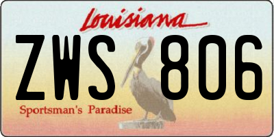 LA license plate ZWS806