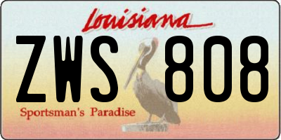 LA license plate ZWS808