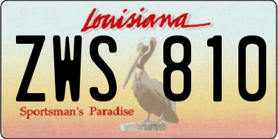 LA license plate ZWS810