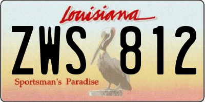 LA license plate ZWS812