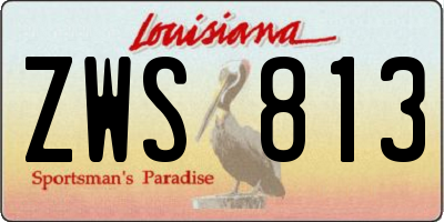LA license plate ZWS813