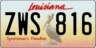 LA license plate ZWS816