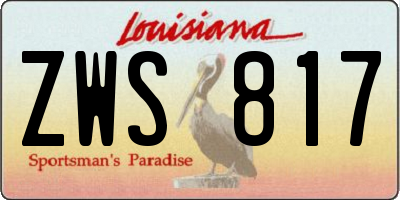 LA license plate ZWS817