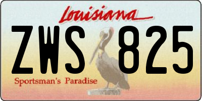 LA license plate ZWS825