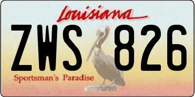 LA license plate ZWS826