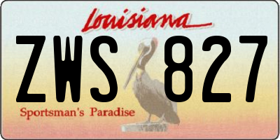 LA license plate ZWS827