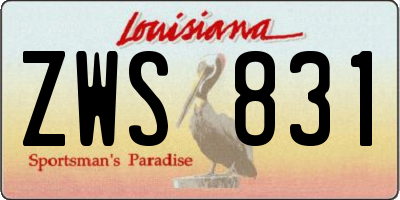 LA license plate ZWS831