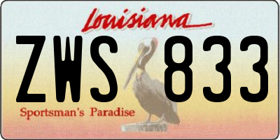 LA license plate ZWS833