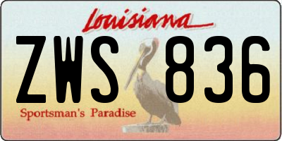 LA license plate ZWS836