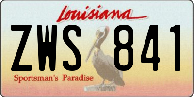 LA license plate ZWS841