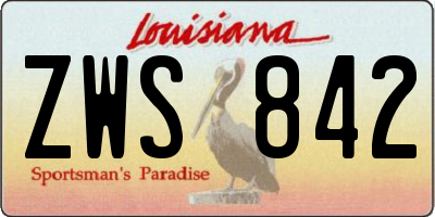 LA license plate ZWS842