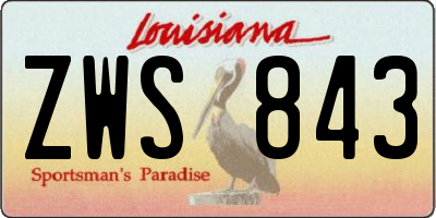 LA license plate ZWS843