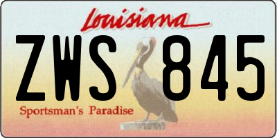 LA license plate ZWS845