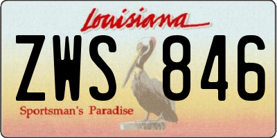 LA license plate ZWS846