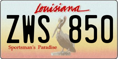 LA license plate ZWS850