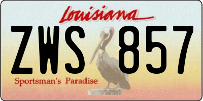 LA license plate ZWS857