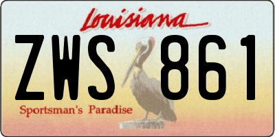 LA license plate ZWS861