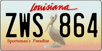 LA license plate ZWS864